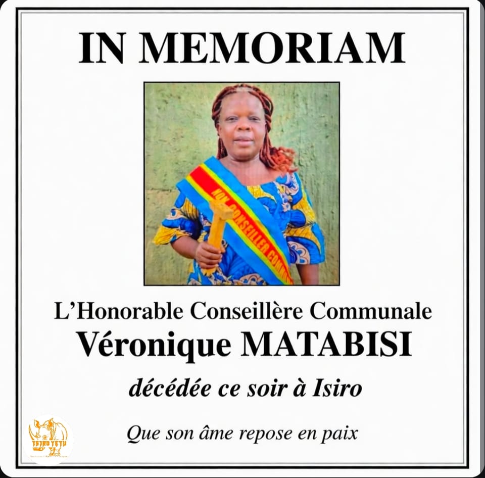 NÉCROLOGIE: Isiro en deuil après la disparition inopinée de
Communale Véronique MATABISI